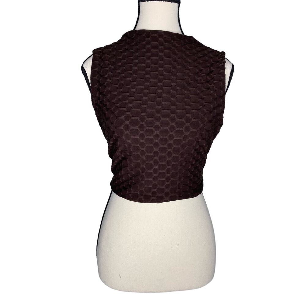 Naked Wardrobe Brown Crop Top - Picture 3 of 8